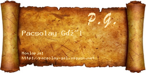 Pacsolay Gál névjegykártya